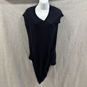 Allsaints Dress Womens US 4 Navy Blue Teko Asymmetrical Pullover Cotton Stretch